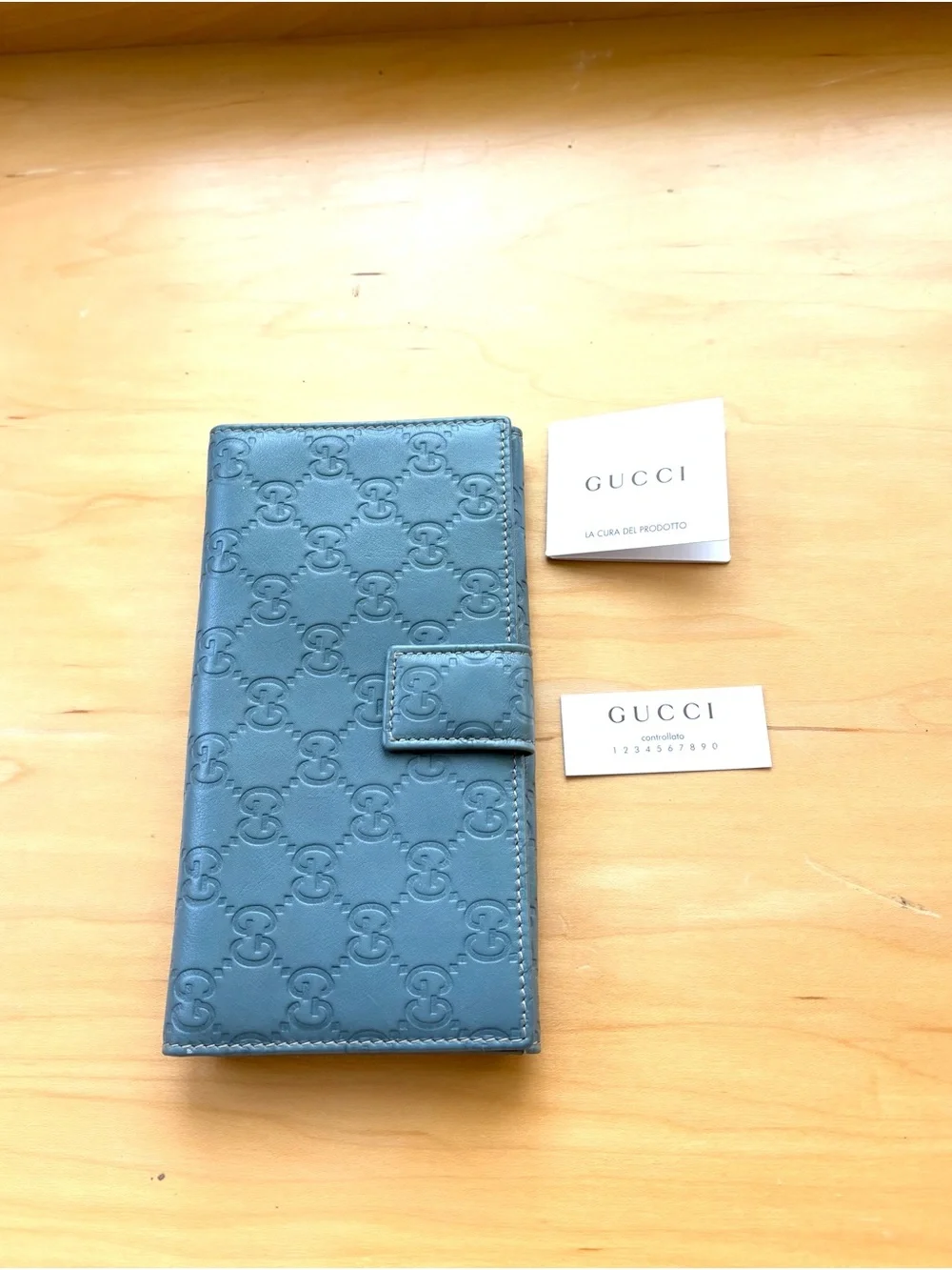 Authentic Gucci long wallet micro Guccissima in gray. Embossed leather. NWT - Picture 2 of 5